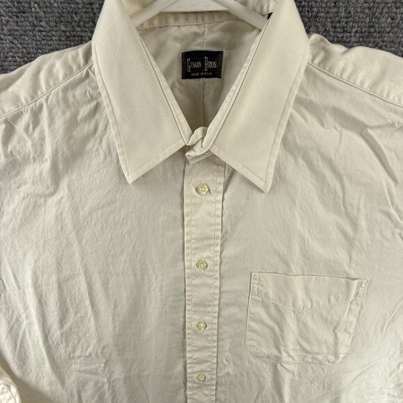 Gitman Bros USA Cotton Point TTX 16 35 Oxford Yellow Pocket Long Sleeve American - Picture 1 of 13